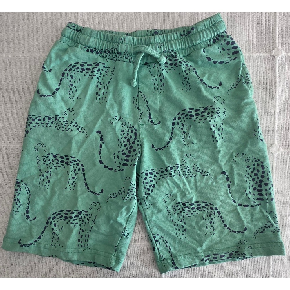 Juniors Boys Collection Mint Green Leopard Print Sweat Shorts Size 10/11 Years